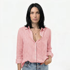 Oldevaine | Women's Button Up Long Sleeve Shirt with Classic Collar - optimize